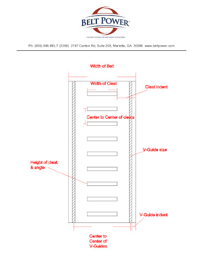 conveyor belting cleat and v-guide layout thumbnail